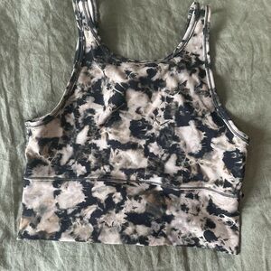Lululemon Tie-Dye Scoop Neck Crop Tank Top - Black, Green & Cream